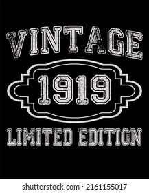 103rd Birthday Vintage Legends Born In 1919 103 Years Old