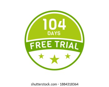 104 days free trial. 104 day Free trial badges