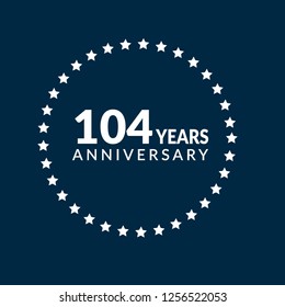 104 years anniversary celebration simple logo