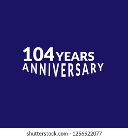 104 years anniversary celebration simple logo