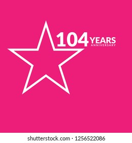 104 years anniversary celebration simple logo