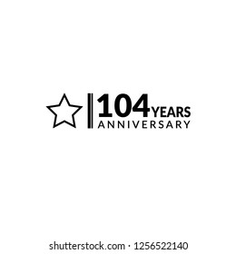 104 years anniversary celebration simple logo