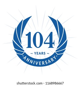 104 years anniversary. Elegant anniversary design. 104 years logo.