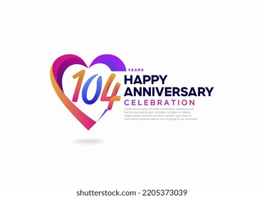 104 years anniversary logo icon design template