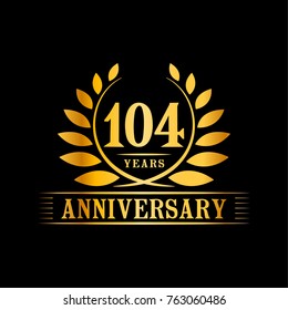 104 years anniversary logo template.