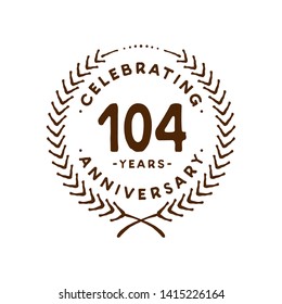 104 years design template. 104th vector and illustration.