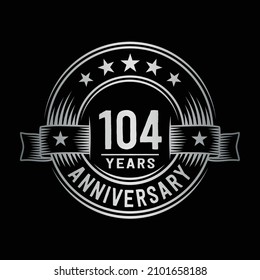 104 years logo design template. 104th anniversary vector and illustration.