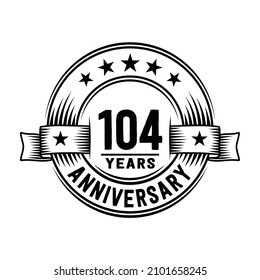 104 years logo design template. 104th anniversary vector and illustration.