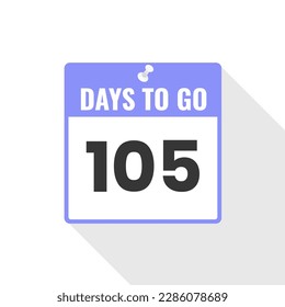 Icono de ventas de cuenta regresiva 105 días a la izquierda. Faltan 105 días para ir Banner promocional