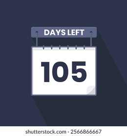 105 Days Left Countdown for sales promotion. 105 days left to go Promotional sales banner