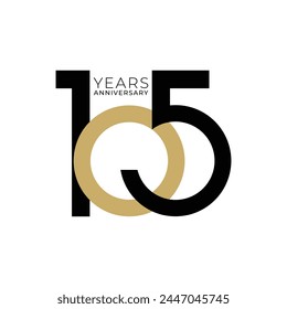 105 Logo, 105 Years Anniversary Logo, Vector Template Design element for invitation  and greeting card illustration.