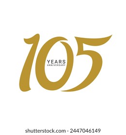 105 Logo, 105 Years Anniversary Logo, Vector Template Design element for invitation  and greeting card illustration.