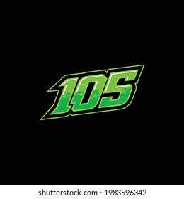 105 Number racing design vector