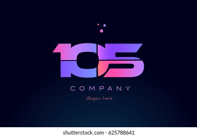 105 pink blue purple number digit numeral dots creative company logo vector icon design template