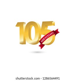 105 Year Anniversary Vector Template Design Illustration