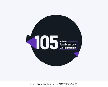 105 Years Anniversary Celebration badge with banner image isolated on white background