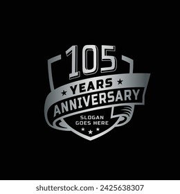 105 years anniversary celebration design template. 105th anniversary logo. Vector and illustration.