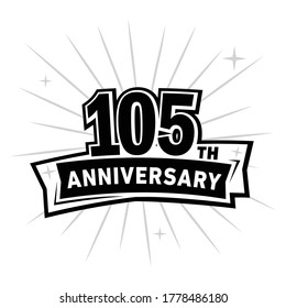 105 years anniversary celebration logo. 105th design template. Vector and illustration.