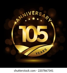 105 years anniversary, Anniversary celebration logo design. vector template illustration