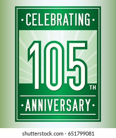 105 years anniversary design template. Vector and illustration