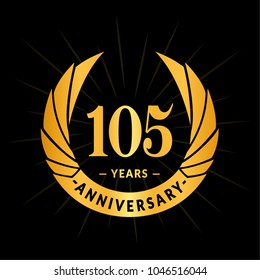 105 years anniversary. Elegant anniversary design. 105 years logo.
