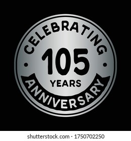 105 years anniversary logo template. Vector and illustration.