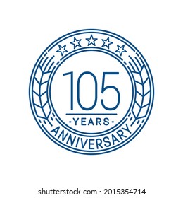 Plantilla de logotipo de 105 años. 105ª línea de arte vector e ilustración.