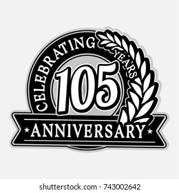 105 years anniversary logo template. Vector and illustration.
