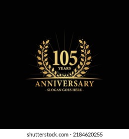 105 years anniversary logo. Vector and illustration.