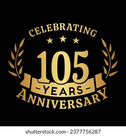 105th anniversary celebration design template. 105 years vector and illustration.