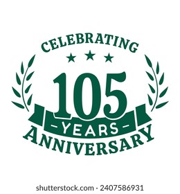 105th anniversary celebration design template. 105 years vector and illustration.