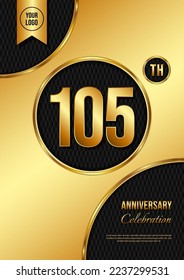 Diseño de plantillas para la celebración del 105º Aniversario. Aniversario de Oro, ilustración vectorial.