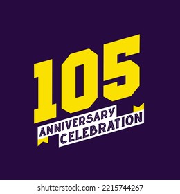 105th Anniversary Celebration vector design,  105 years anniversary