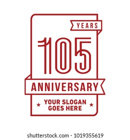105th anniversary logo. Vector and illustration.