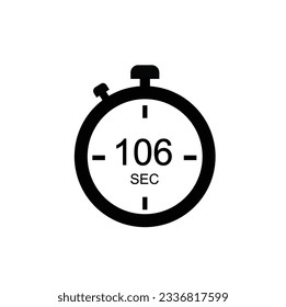 106 Seconds timer icon, 106 sec digital timer. Clock and watch, timer, countdown.