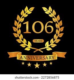 Ilustración de la plantilla del logotipo del 106 aniversario. adecuado para usted