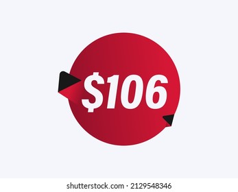 $106 USD sticker vector illustration