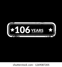 106 years anniversary celebration simple logo