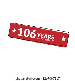 106 years anniversary celebration simple logo