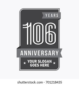 106 years anniversary design template. Vector and illustration.