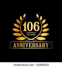 106 years anniversary logo template.