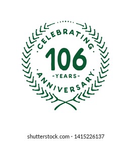 106 years design template. 106th vector and illustration.