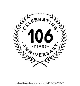 106 years design template. 106th vector and illustration.