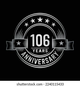 106 Jahre Logo-Design-Vorlage. 106. Jubiläum Vektorgrafik und Illustration.