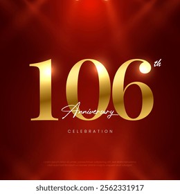 106th Anniversary celebration, One hundred sixth year Anniversary celebration on lights background for celebration event, festive illustration.