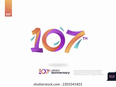 107 year anniversary design template