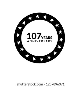 107 years anniversary celebration simple logo