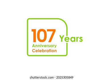 107 years anniversary celebration Vector Template Design Illustration