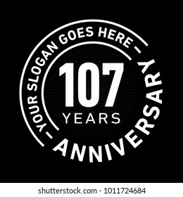 107 years anniversary logo template. Vector and illustration.
