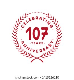 107 years design template. 107th vector and illustration.